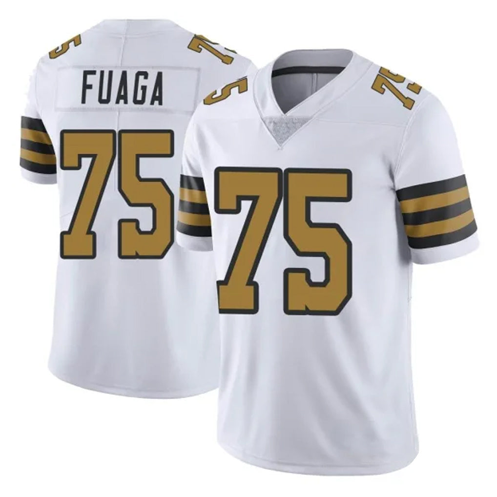Kdoa NO.Saints #75 Taliese Fuaga Player White Limited Color Rush Home Game Stitched Jerseys