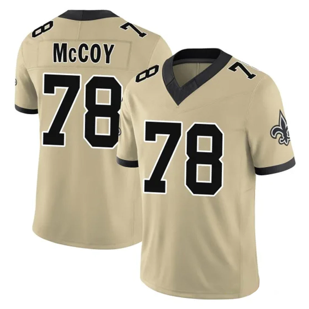 Kdoa NO.Saints #78 Erik McCoy Player Gold Limited Vapor F.U.S.E. Home Game Stitched Jerseys