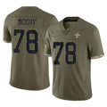 Kdoa NO.Saints #78 Erik McCoy Player Olive Salute To Service Limited Stitched Jerseys