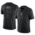 Kdoa NO.Saints #7 Taysom Hill Player Black RFLCTV Limited Stitched Jerseys