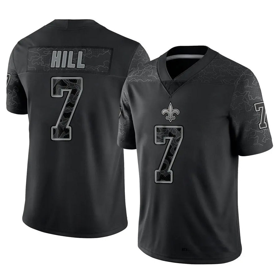 Kdoa NO.Saints #7 Taysom Hill Player Black RFLCTV Limited Stitched Jerseys
