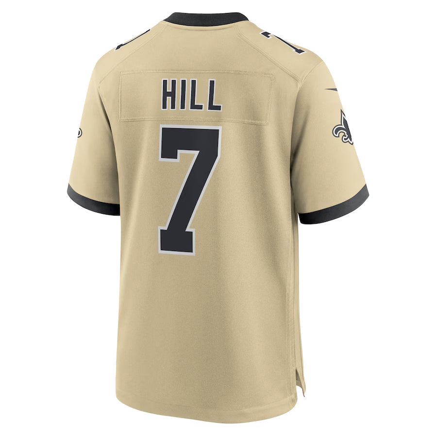Kdoa NO.Saints #7 Taysom Hill Player Gold Alternate Game Stitched Jerseys