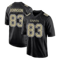 Kdoa NO.Saints #83 Juwan Johnson Player Black Carbon Fashion Home Game Stitched Jerseys