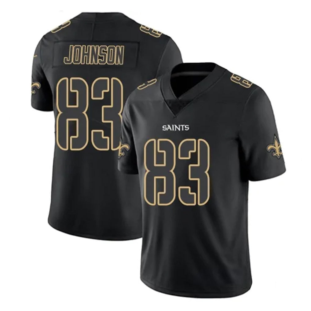 Kdoa NO.Saints #83 Juwan Johnson Player Black Impact Limited Home Game Stitched Jerseys