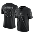 Kdoa NO.Saints #83 Juwan Johnson Player Black Limited Reflective Home Game Stitched Jerseys