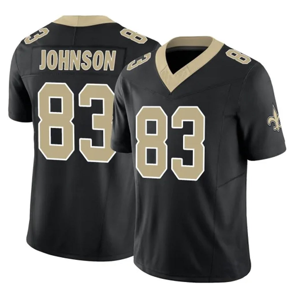 Kdoa NO.Saints #83 Juwan Johnson Player Black Limited Vapor F.U.S.E. Home Game Stitched Jerseys