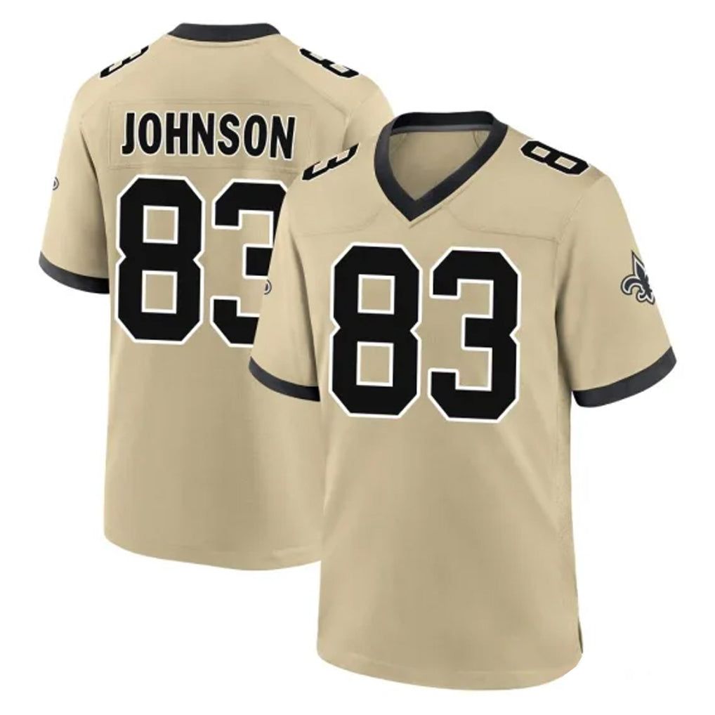 Kdoa NO.Saints #83 Juwan Johnson Player Gold Home Game Stitched Jerseys