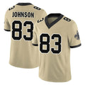 Kdoa NO.Saints #83 Juwan Johnson Player Gold Limited Vapor F.U.S.E. Home Game Stitched Jerseys