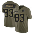 Kdoa NO.Saints #83 Juwan Johnson Player Olive 2025 Salute To Service Limited Stitched Jerseys
