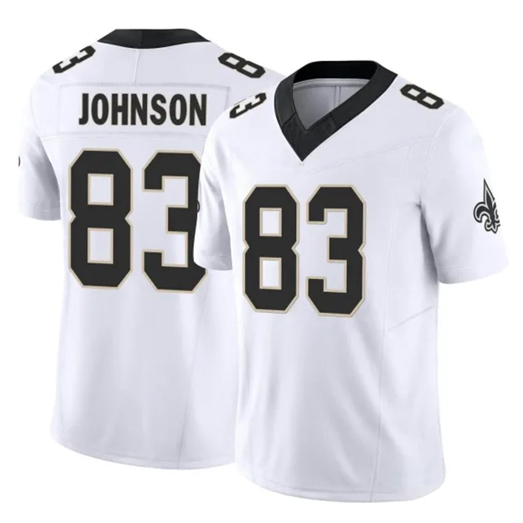 Kdoa NO.Saints #83 Juwan Johnson Player White Limited Vapor F.U.S.E. Home Game Stitched Jerseys