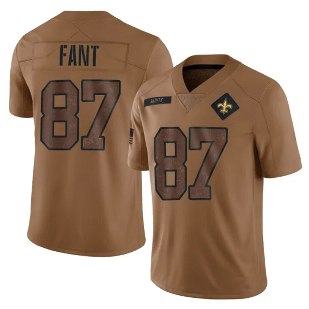 Kdoa NO.Saints #87 Noah Fant Player Brown Salute To Service Limited Stitched Jerseys
