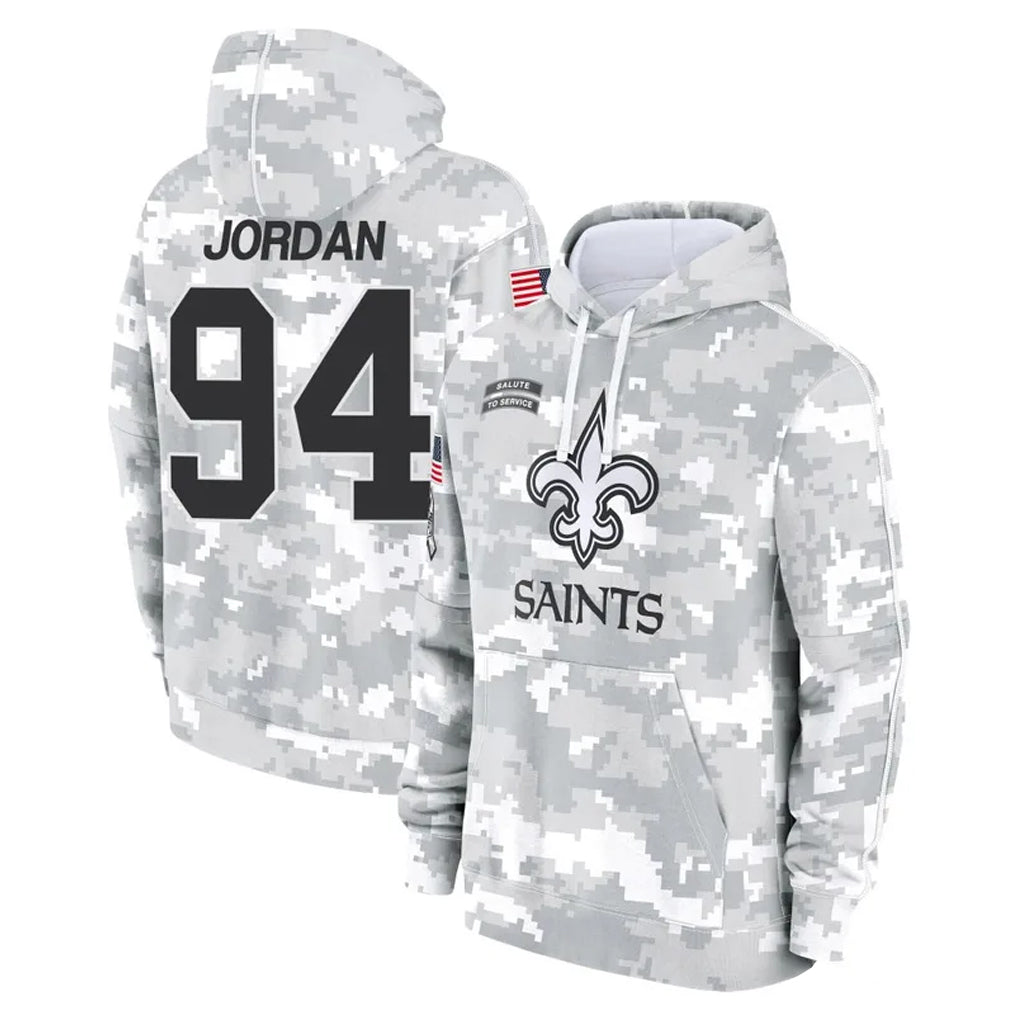 Kdoa NO.Saints #94 Cameron Jordan Player Arctic Camo Salute to Service Pullover Hoodies Limited Game Stitched Jerseys