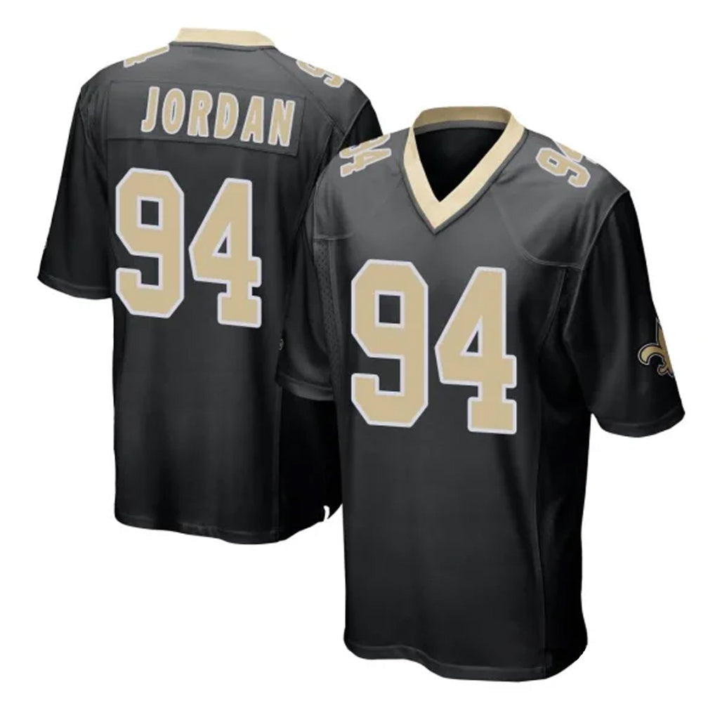 Kdoa NO.Saints #94 Cameron Jordan Player Black Home Game Stitched Jerseys
