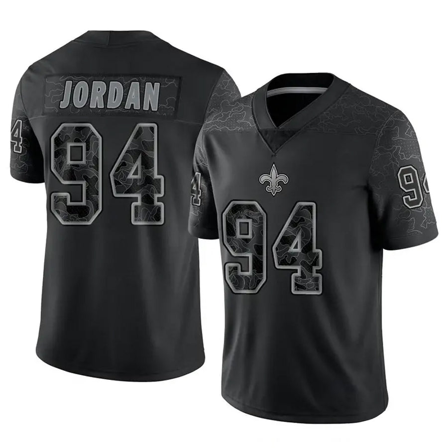 Kdoa NO.Saints #94 Cameron Jordan Player Black RFLCTV Limited Stitched Jerseys