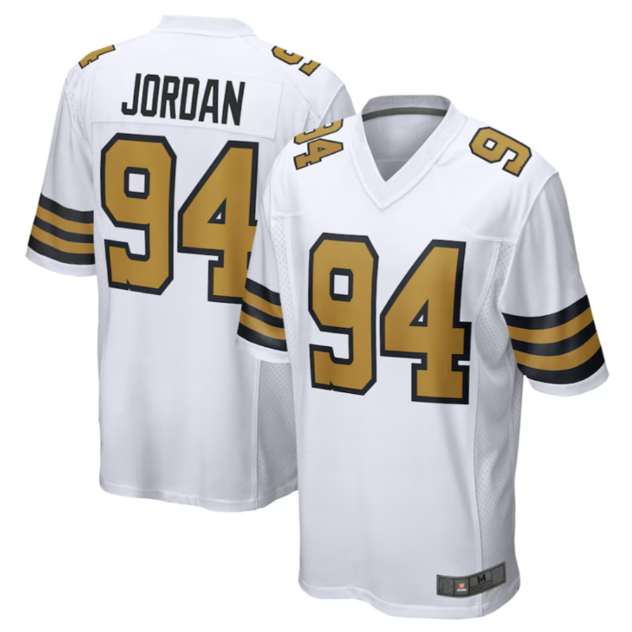 Kdoa NO.Saints #94 Cameron Jordan White Alternate Game Stitched American Stitched Jerseys