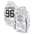 Kdoa NO.Saints #96 Carl Granderson Player Arctic Camo Salute to Service Pullover Hoodies Limited Game Stitched Jerseys