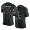 Kdoa NO.Saints #96 Carl Granderson Player Black Limited Reflective Home Game Stitched Jerseys