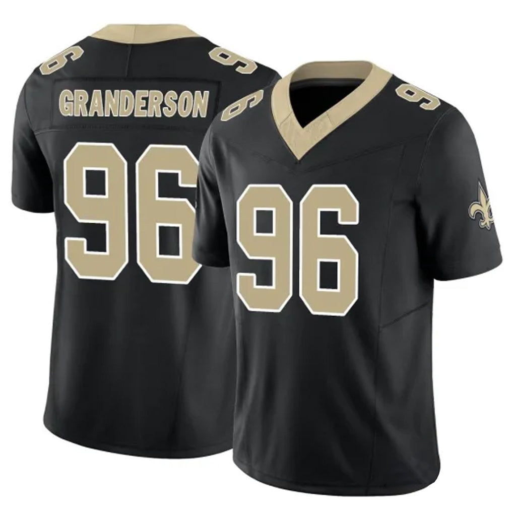 Kdoa NO.Saints #96 Carl Granderson Player Black Limited Vapor F.U.S.E. Home Game Stitched Jerseys