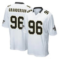 Kdoa NO.Saints #96 Carl Granderson Player White Home Game Stitched Jerseys