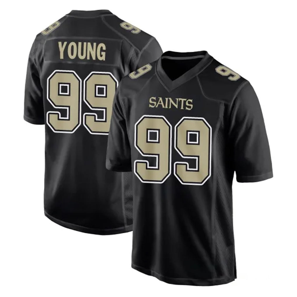 Kdoa NO.Saints #99 Chase Young Player Black Carbon Fashion Home Game Stitched Jerseys