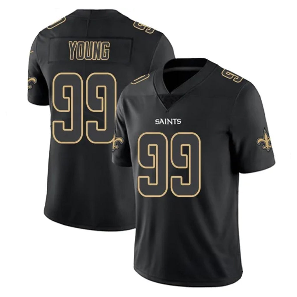 Kdoa NO.Saints #99 Chase Young Player Black Impact Limited Home Game Stitched Jerseys