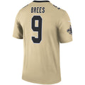Kdoa NO.Saints #9 Drew Brees Gold Inverted Legend Stitched Jerseys