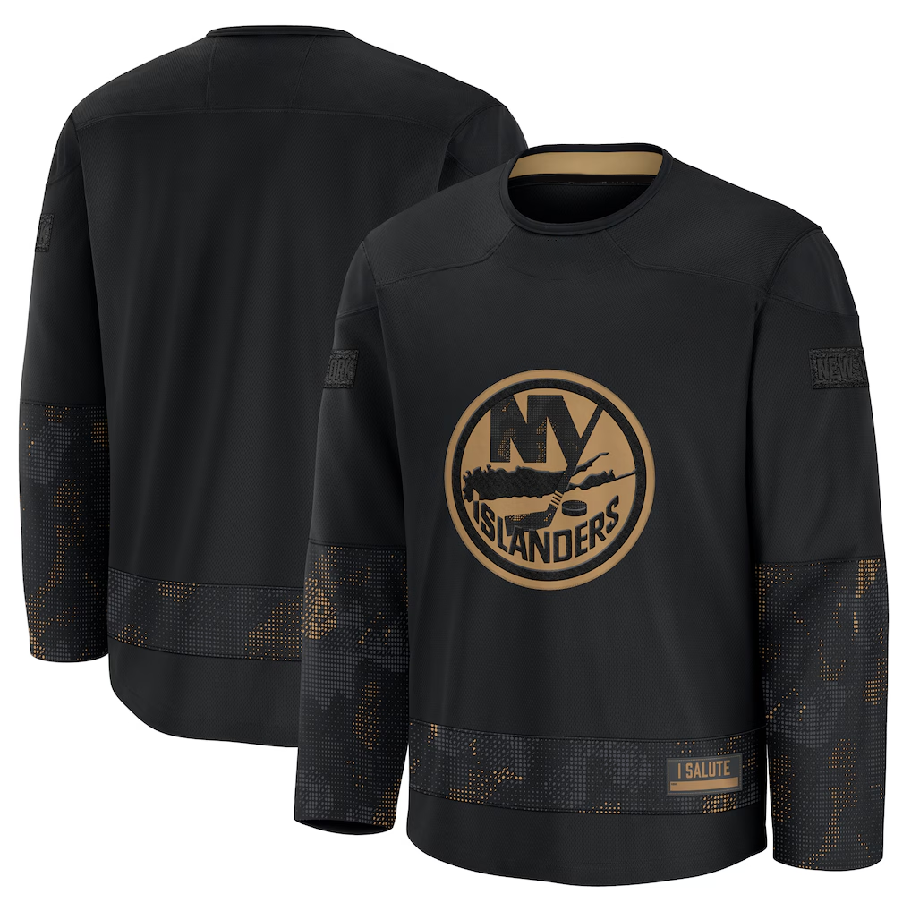 Kdoa NY.Islanders Black 2024 Military Appreciation Practice Jerseys