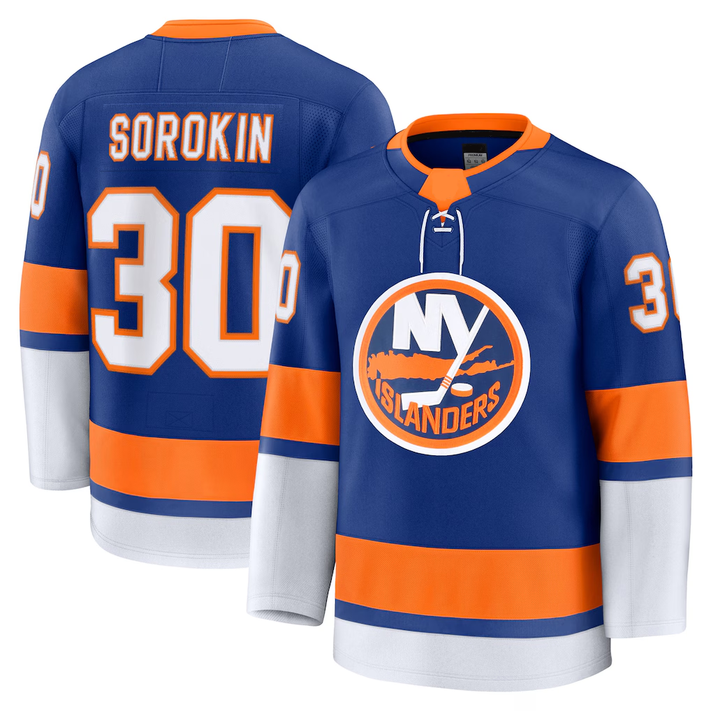 Kdoa NY.Islanders #30 Ilya Sorokin Royal Home Premium Jerseys