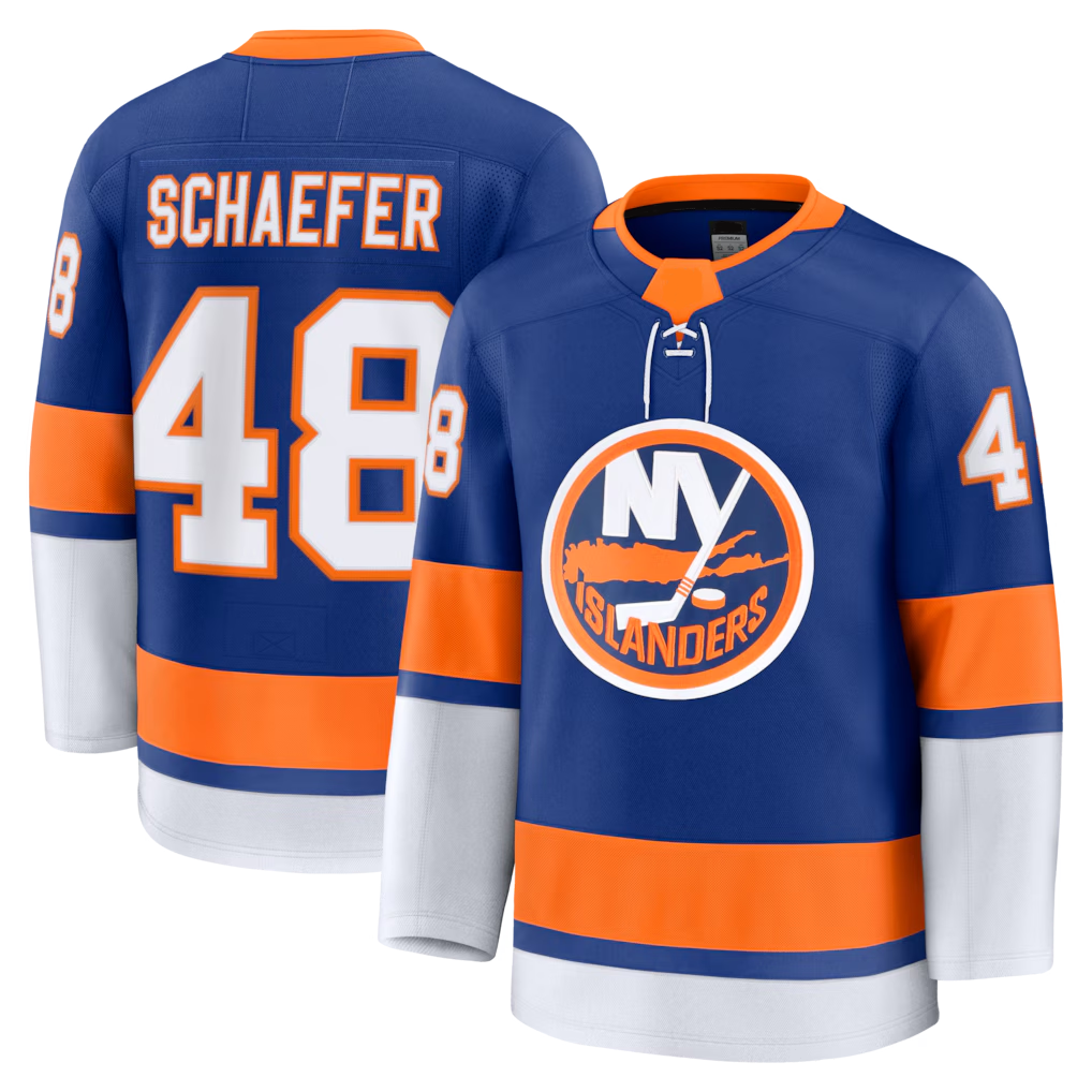 Kdoa NY.Islanders #48 Matthew Schaefer Royal Home Premium Jerseys
