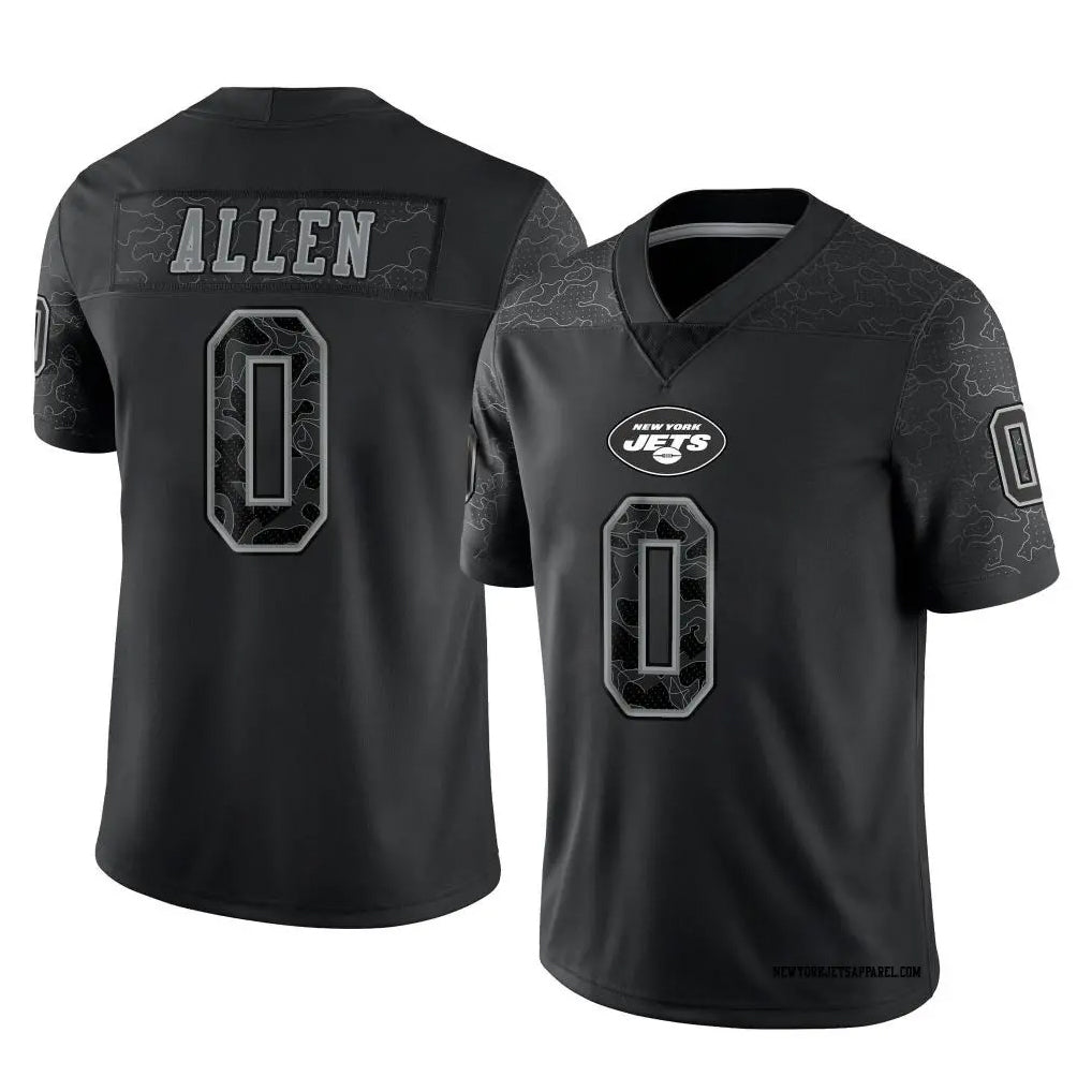 Kdoa NY.Jets #0 Braelon Allen Player Black REFLECTIVE Limited Stitched Jerseys