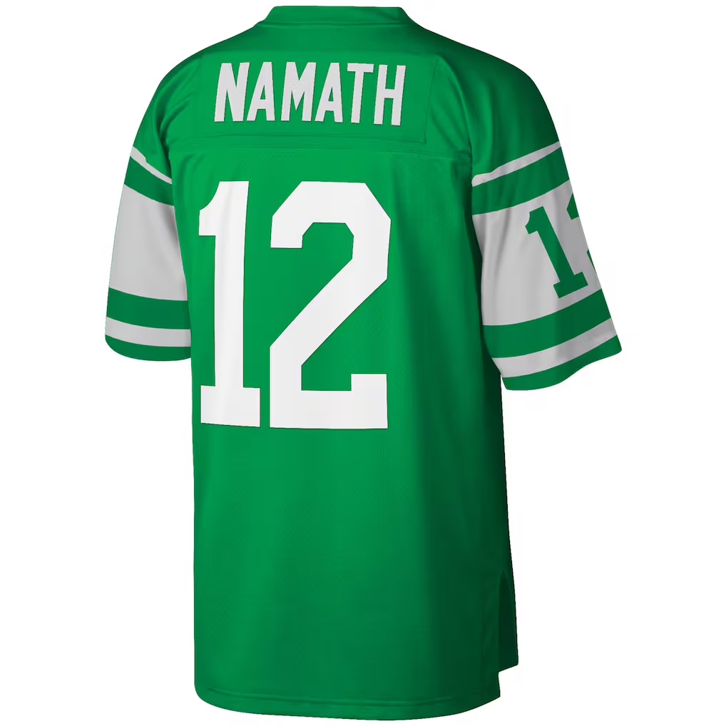 Kdoa NY.Jets #12 Joe Namath Mitchell & Ness Kelly Green Legacy Replica Stitched Puhic Jersey