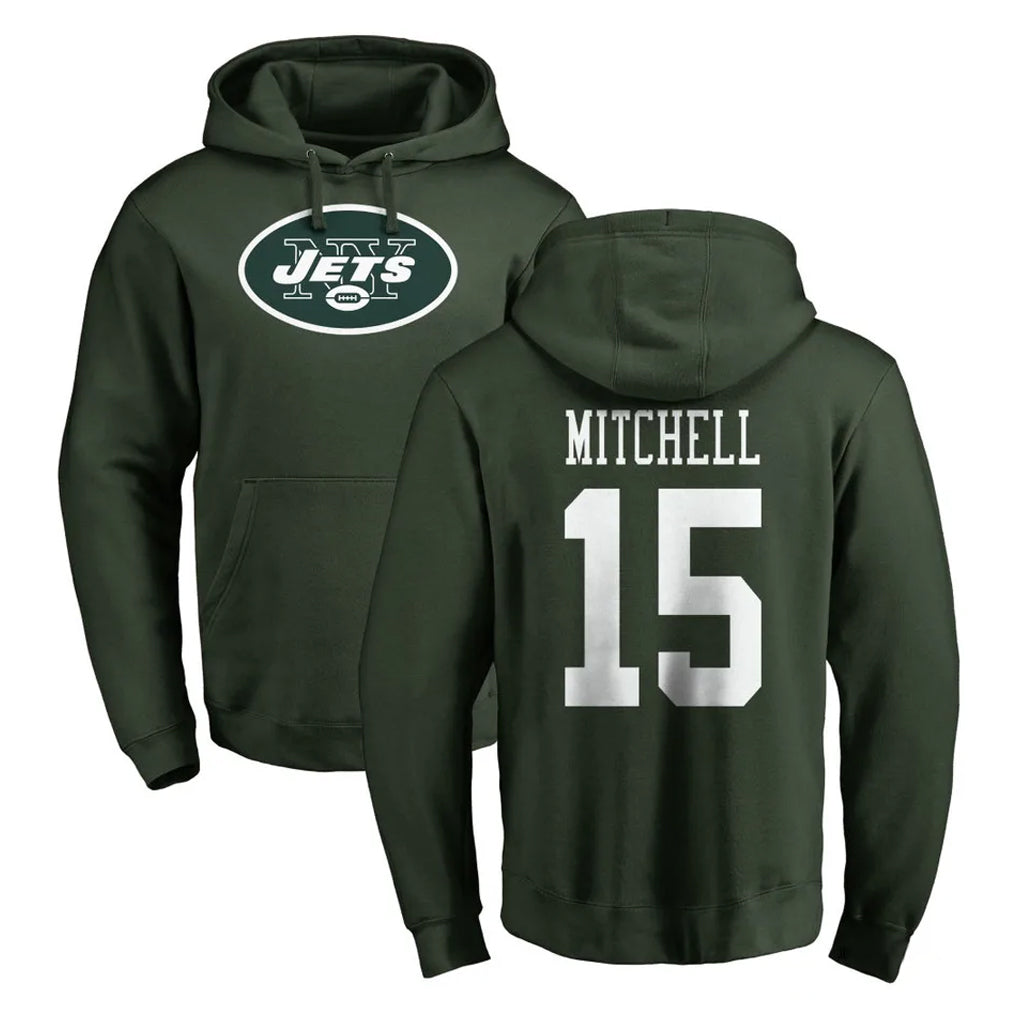 Kdoa NY.Jets #15 Adonai Mitchell Player Green LOGO Pullover Hoodies Limited Game Stitched Jerseys