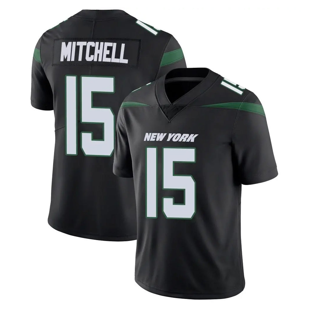 Kdoa NY.Jets #15 Adonai Mitchell Player Stealth Black Limited Vapor Home Game Stitched Jerseys