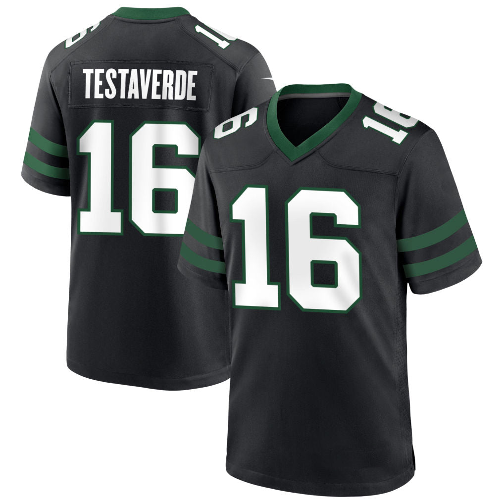 Kdoa NY.Jets #16 Vinny Testaverde Player Black Home Game Stitched Jerseys