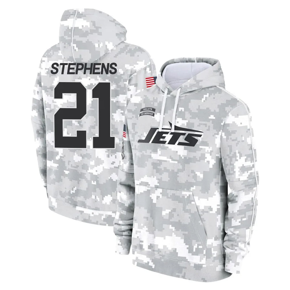 Kdoa NY.Jets #21 Brandon Stephens Player Arctic Camo Salute to Service Pullover Hoodies Limited Game Stitched Jerseys