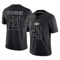 Kdoa NY.Jets #21 Brandon Stephens Player Stealth Black Limited Reflective Home Game Stitched Jerseys