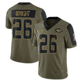 Kdoa NY.Jets #26 Nahshon Wright Player Olive Salute To Service Limited Game Stitched Jerseys