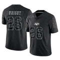 Kdoa NY.Jets #26 Nahshon Wright Player Stealth Black Limited Reflective Home Game Stitched Jerseys