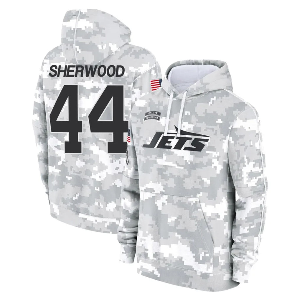 Kdoa NY.Jets #44 Jamien Sherwood Player Arctic Camo Salute to Service Pullover Hoodies Limited Game Stitched Jerseys