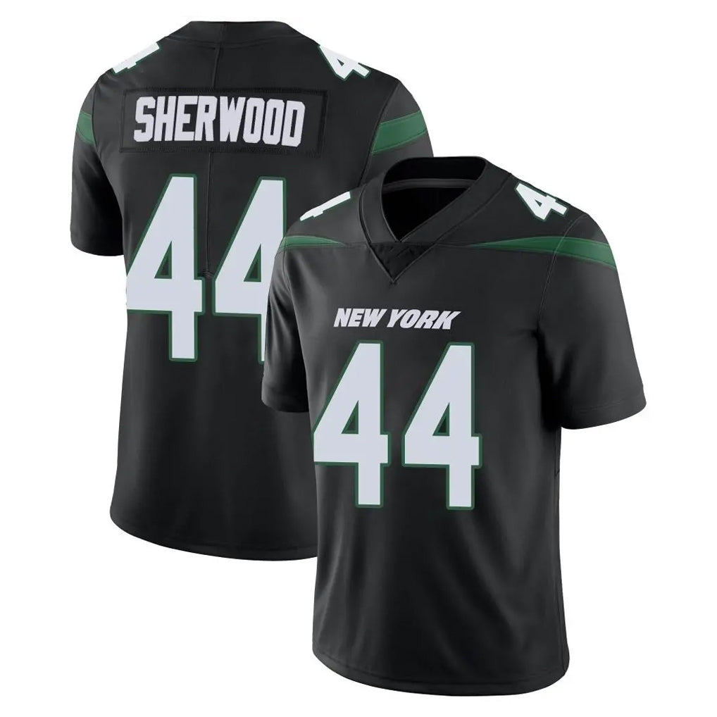 Kdoa NY.Jets #44 Jamien Sherwood Player Stealth Black Limited Vapor Home Game Stitched Jerseys