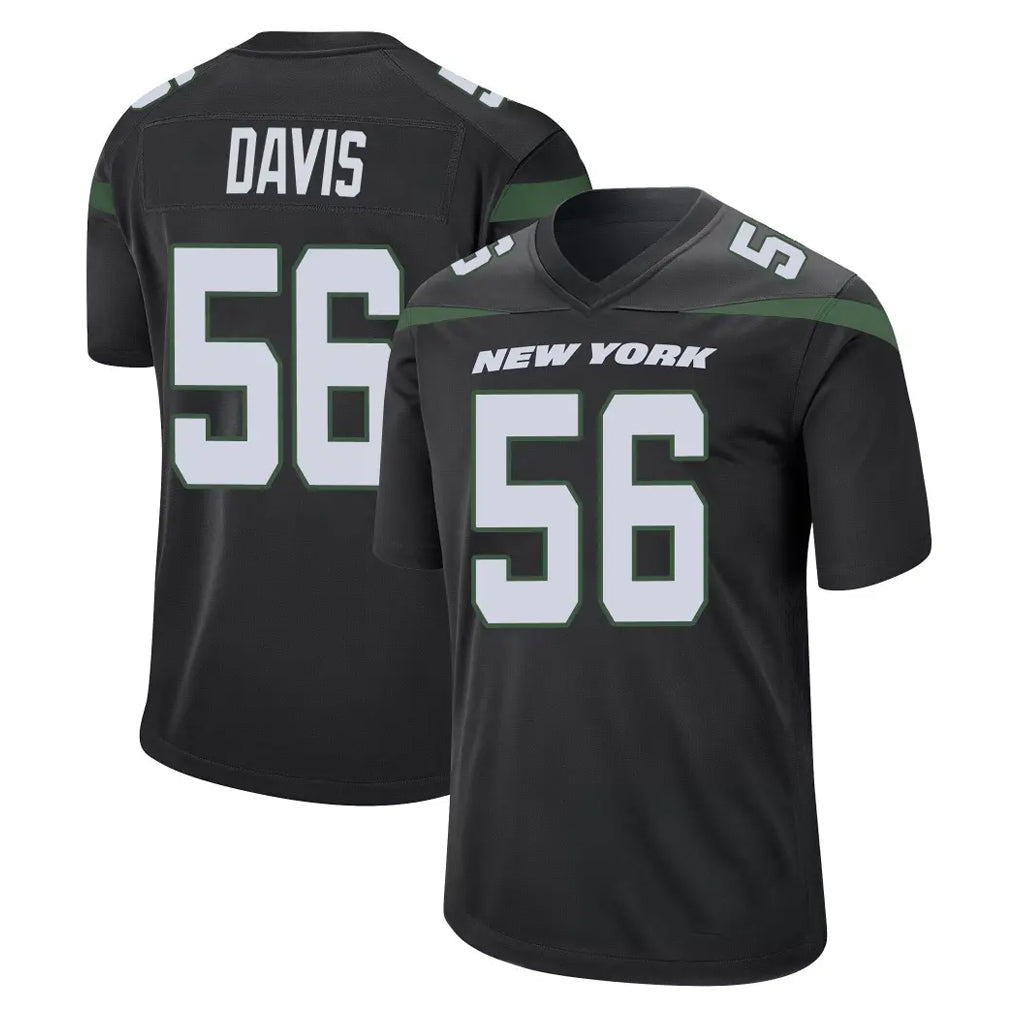 Kdoa NY.Jets #56 Demario Davis Player Stealth Black Home Game Stitched Jerseys