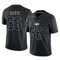 Kdoa NY.Jets #56 Demario Davis Player Stealth Black Limited Reflective Home Game Stitched Jerseys