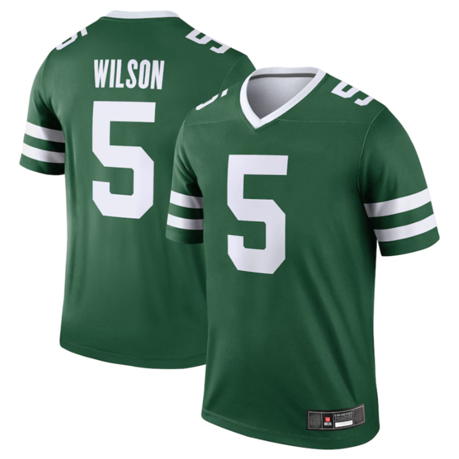 Kdoa NY.Jets #5 Garrett Wilson Legacy Green Legend Jersey Stitched American Stitched Jersey