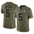 Kdoa NY.Jets #5 Garrett Wilson Player Olive Salute To Service Limited Stitched Jerseys