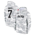 Kdoa NY.Jets #7 Geno Smith Player Arctic Camo Salute to Service Pullover Hoodies Limited Game Stitched Jerseys