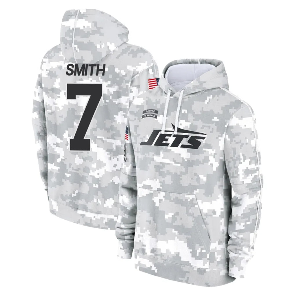 Kdoa NY.Jets #7 Geno Smith Player Arctic Camo Salute to Service Pullover Hoodies Limited Game Stitched Jerseys