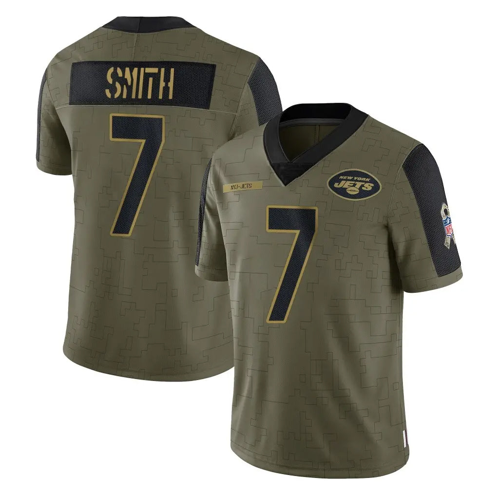 Kdoa NY.Jets #7 Geno Smith Player Olive Salute To Service Limited Game Stitched Jerseys
