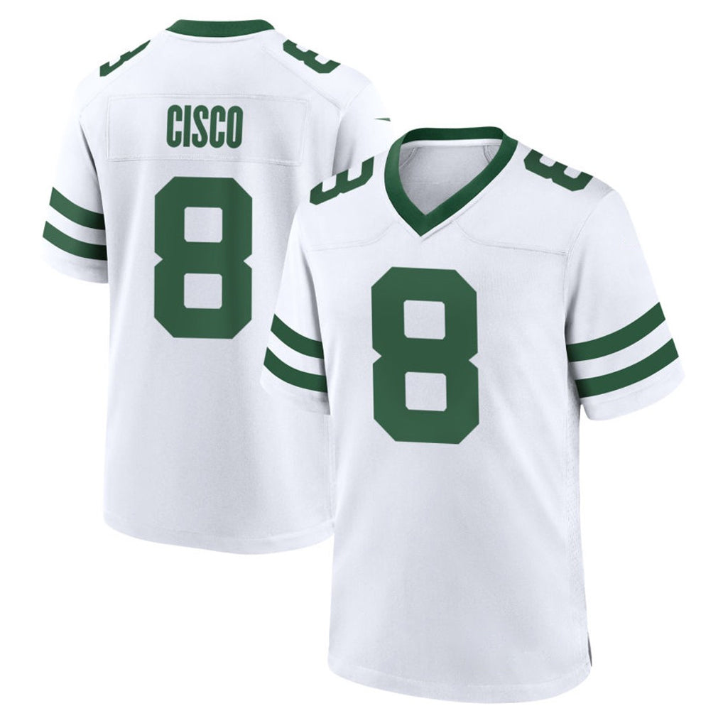 Kdoa NY.Jets #8 Andre Cisco Player White Legacy Home Game Stitched Jerseys