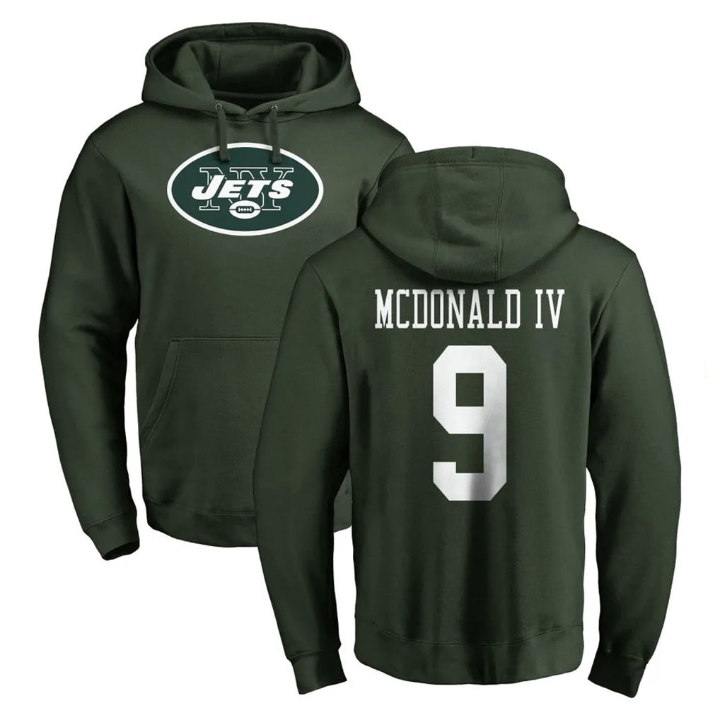 Kdoa NY.Jets #9 Will McDonald IV Player Green LOGO Pullover Hoodies Limited Game Stitched Jerseys