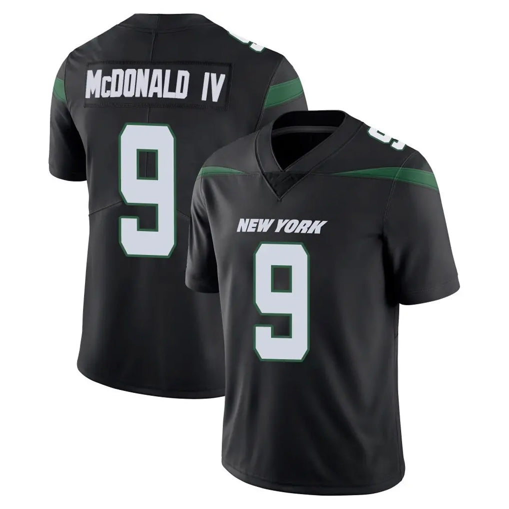 Kdoa NY.Jets #9 Will McDonald IV Player Stealth Black Limited Vapor Home Game Stitched Jerseys